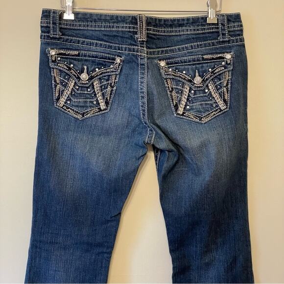 Ana 12 blue Jean denim bedazzled trendy Y2K vibes casual - Picture 2 of 7